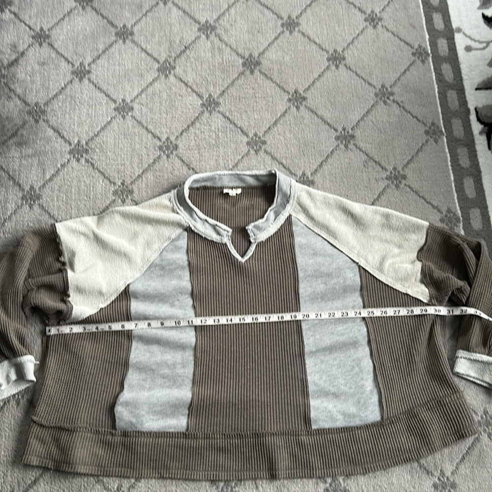 Pol On Solid Ground Frayed Oversized Top - image 3